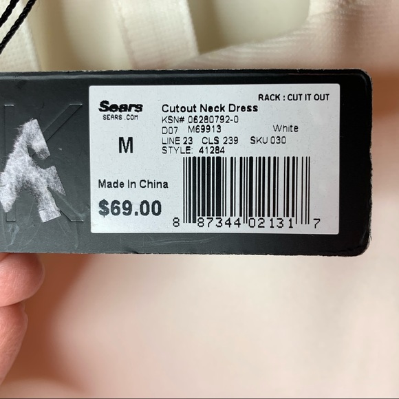 KARDASHIAN KOLLECTION Cut-Out Neckline Dress White - Picture 6 of 8